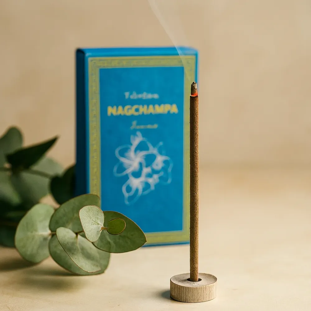 Nag Champa Røkelsessett, 30 Stikker med Holder