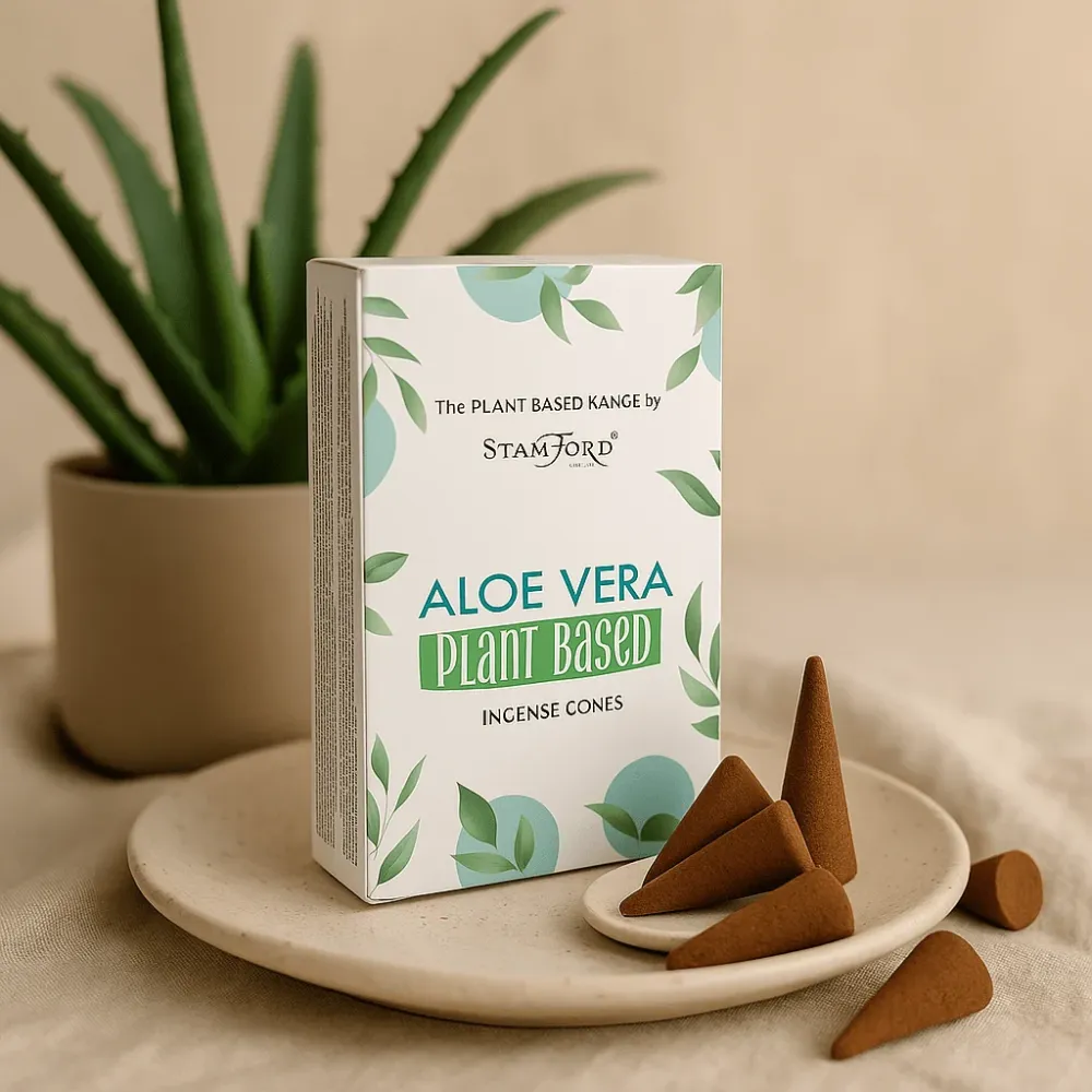 Plantebaserte røkelseskjegler – Aloe Vera 12-pakning
