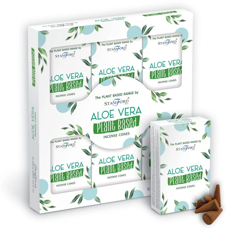 Plantebaserte røkelseskjegler – Aloe Vera 12-pakning