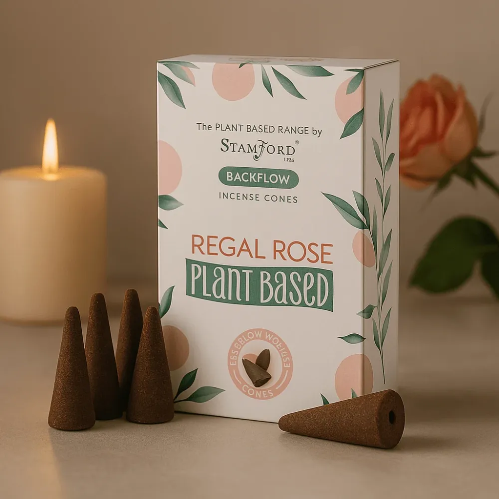 Tilbakestrøms Røkelseskjegler Regal Rose Plantebasert 12 Kjegler