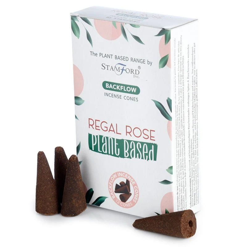 Tilbakestrøms Røkelseskjegler Regal Rose Plantebasert 12 Kjegler