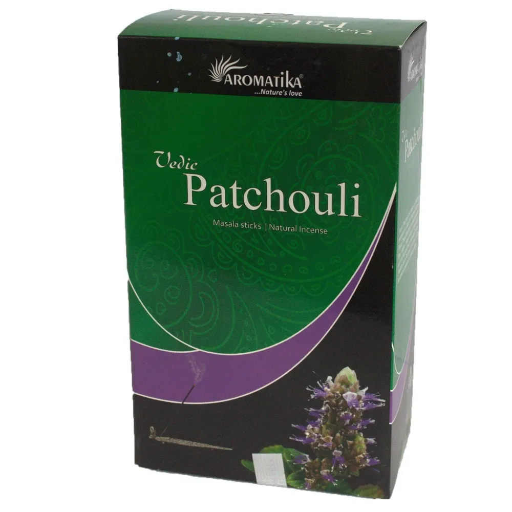 Patchouli håndrullede masala røkelsespinner, 12 pinner