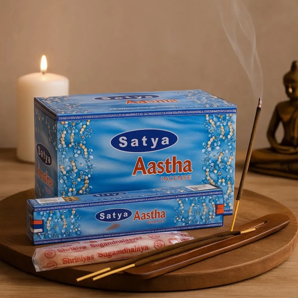 Røkelsespinner Aastha 15g Pakke