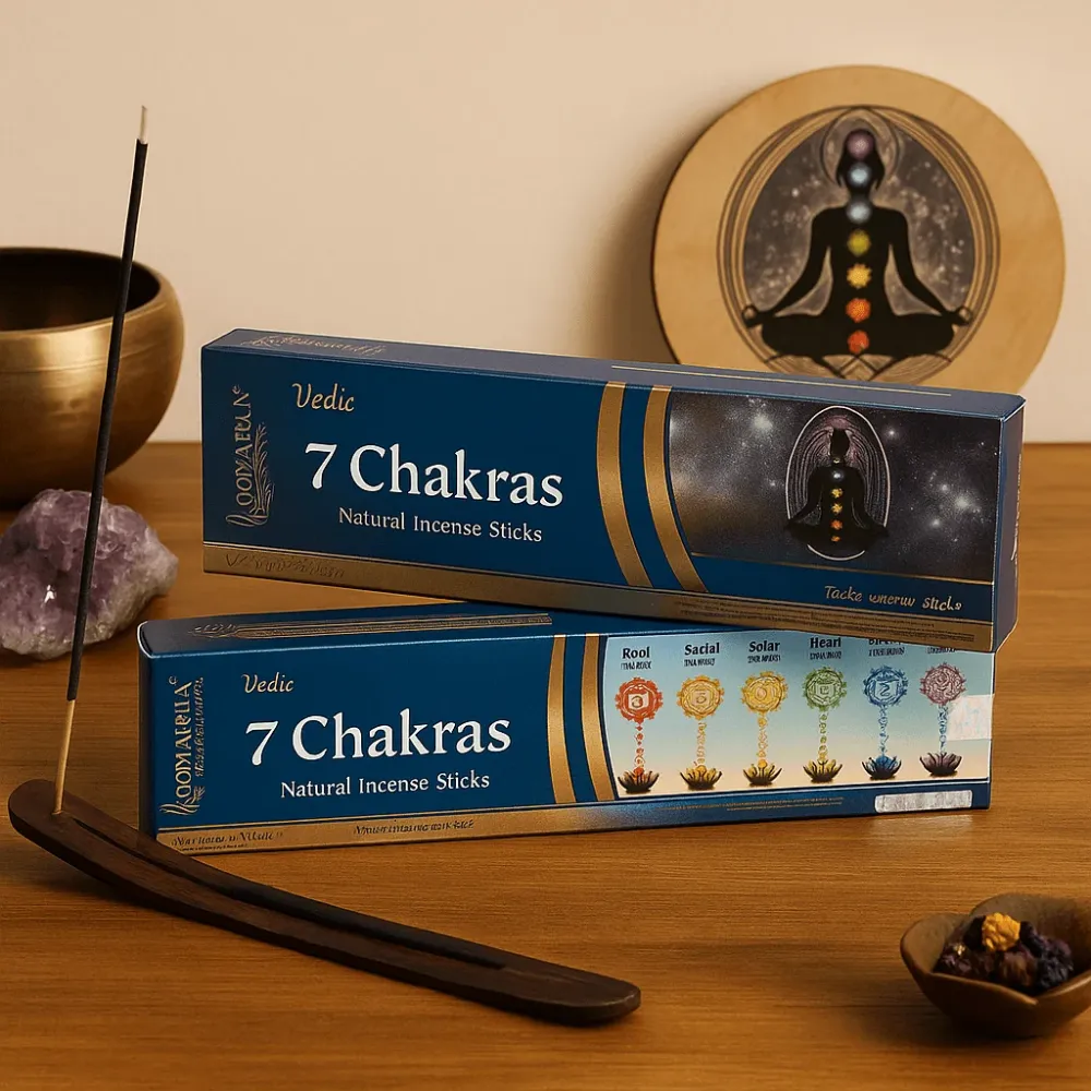 Røkelsespinner 7 Chakraer Veda 12 Pinner
