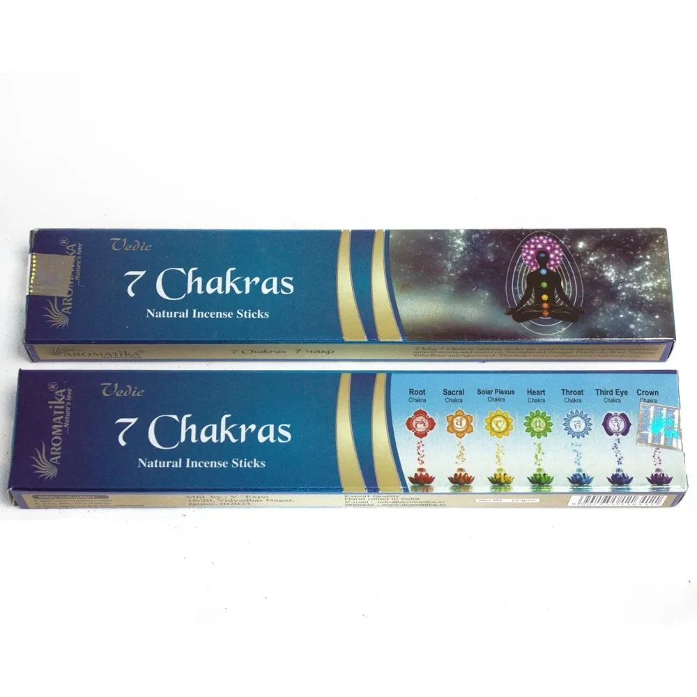Røkelsespinner 7 Chakraer Veda 12 Pinner