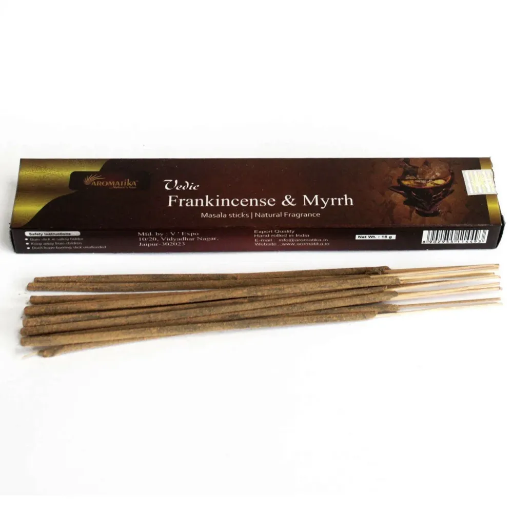 Røkelsespinner med frankincense og myrra, 12 stk