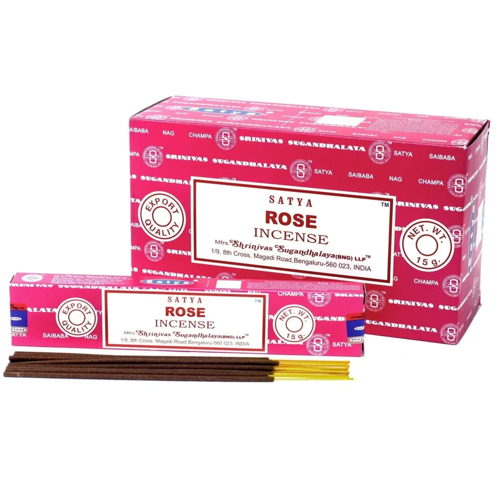 Rose Røkelsespinner 15g Satya