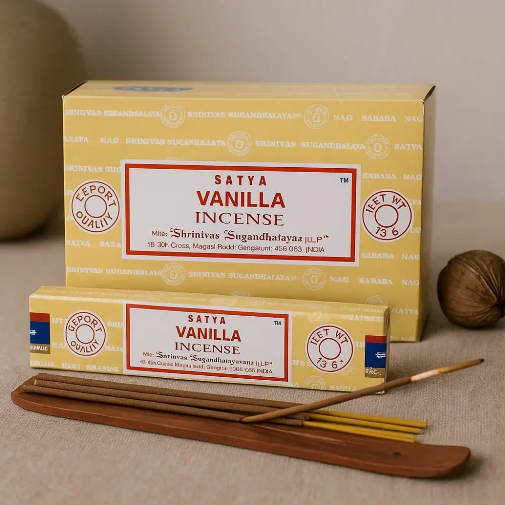 Vanilje Røkelsespinner 15g Satya