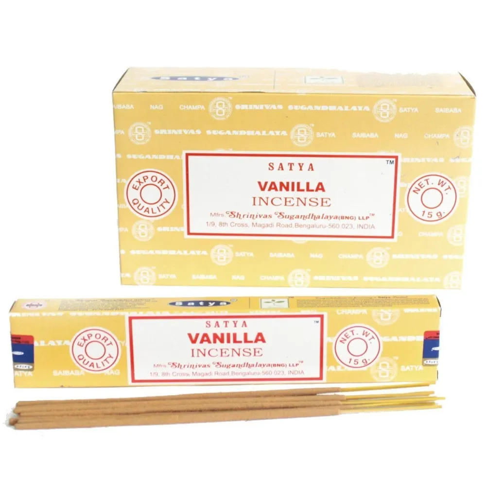 Vanilje Røkelsespinner 15g Satya