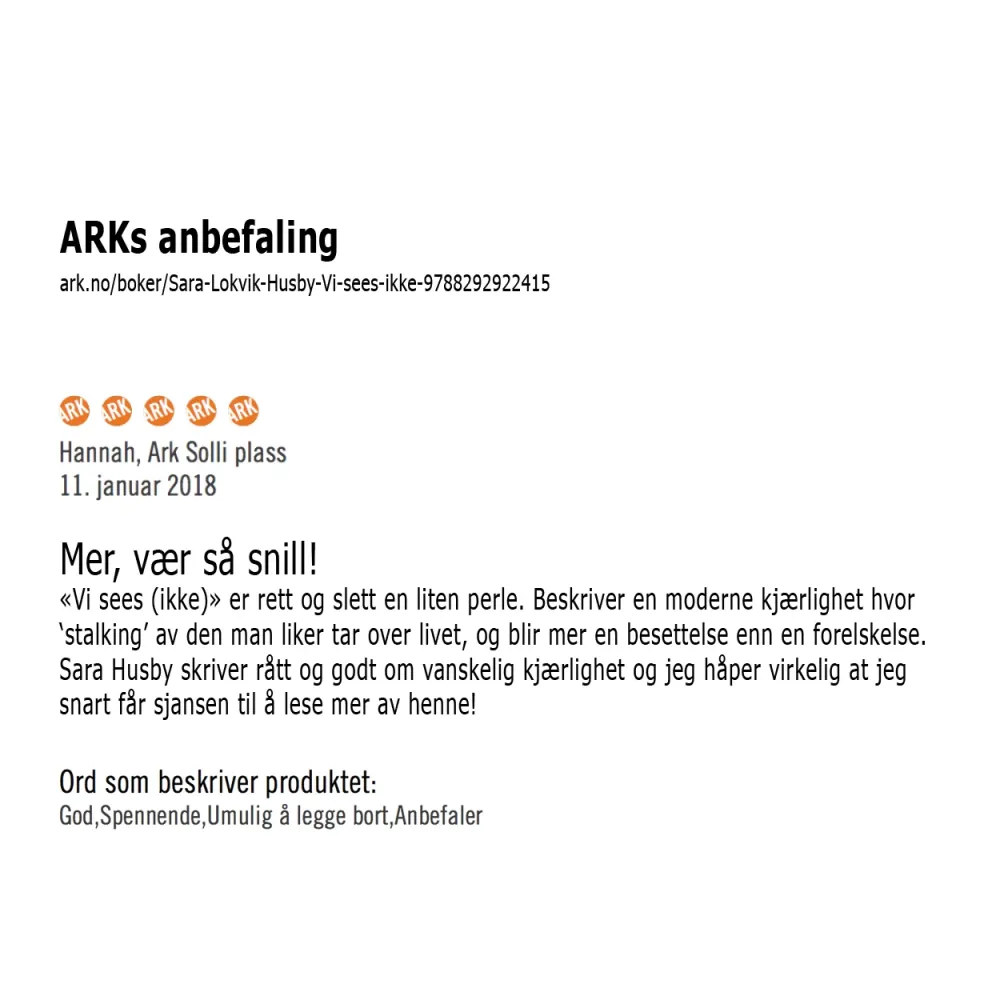 Vi sees (ikke) · Roman
