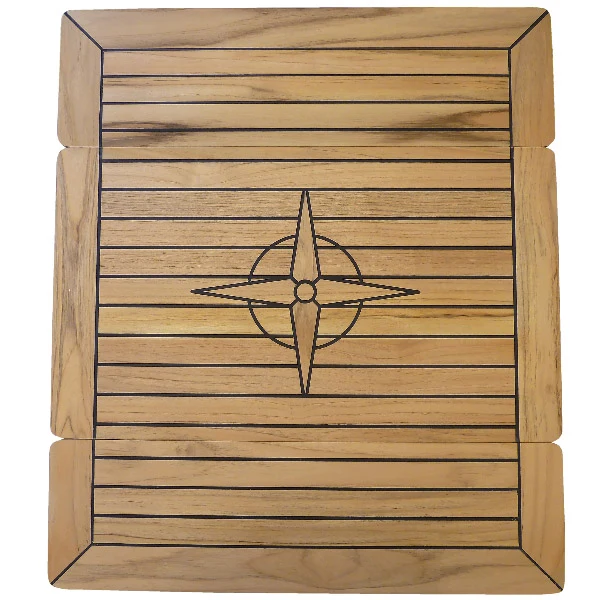 Teak bordplate sammenleggbar med stjerne, 60x70/35 cm