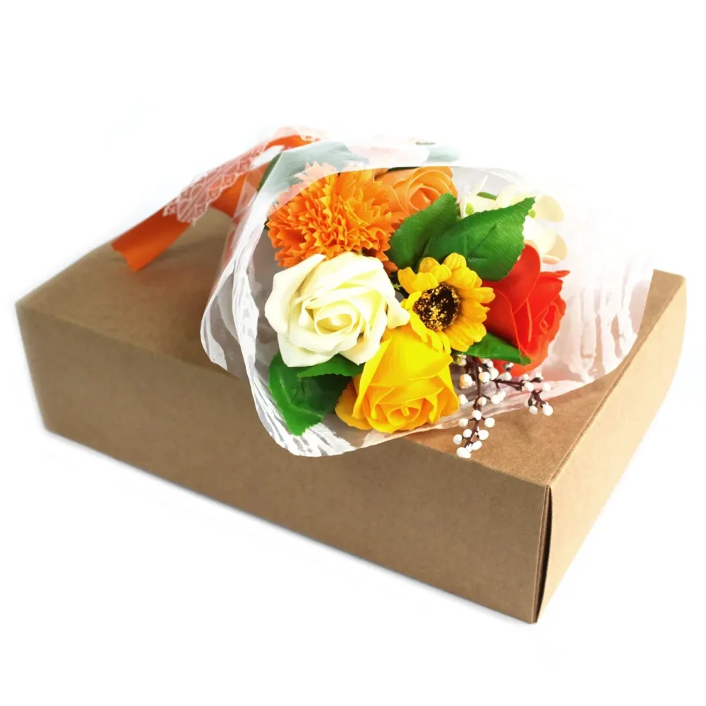 SÄpeblomstbukett Gaveeske, Oransje
