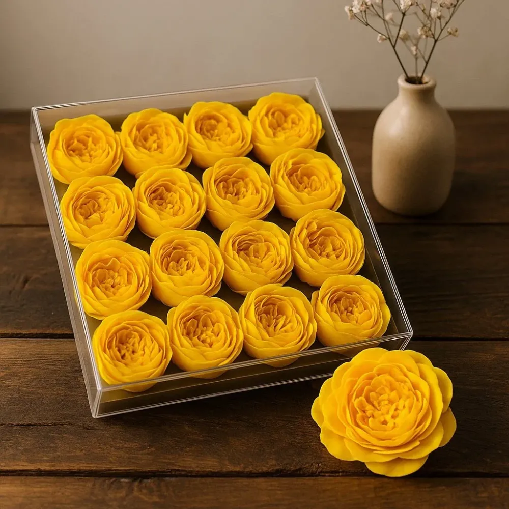 Såpeblomster Ekstra Store Peon Gul 10 Pakke