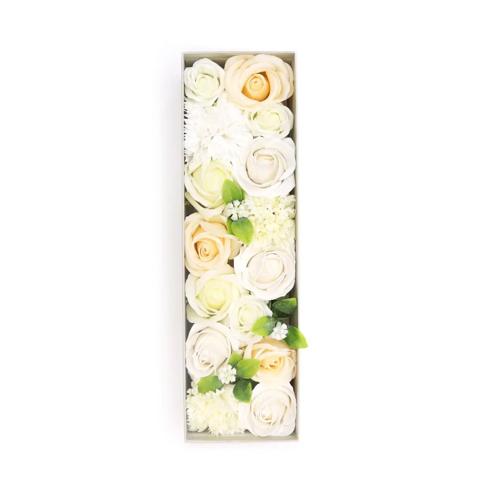 Såpeblomster Gaveeske Hvit Elfenben Bryllup
