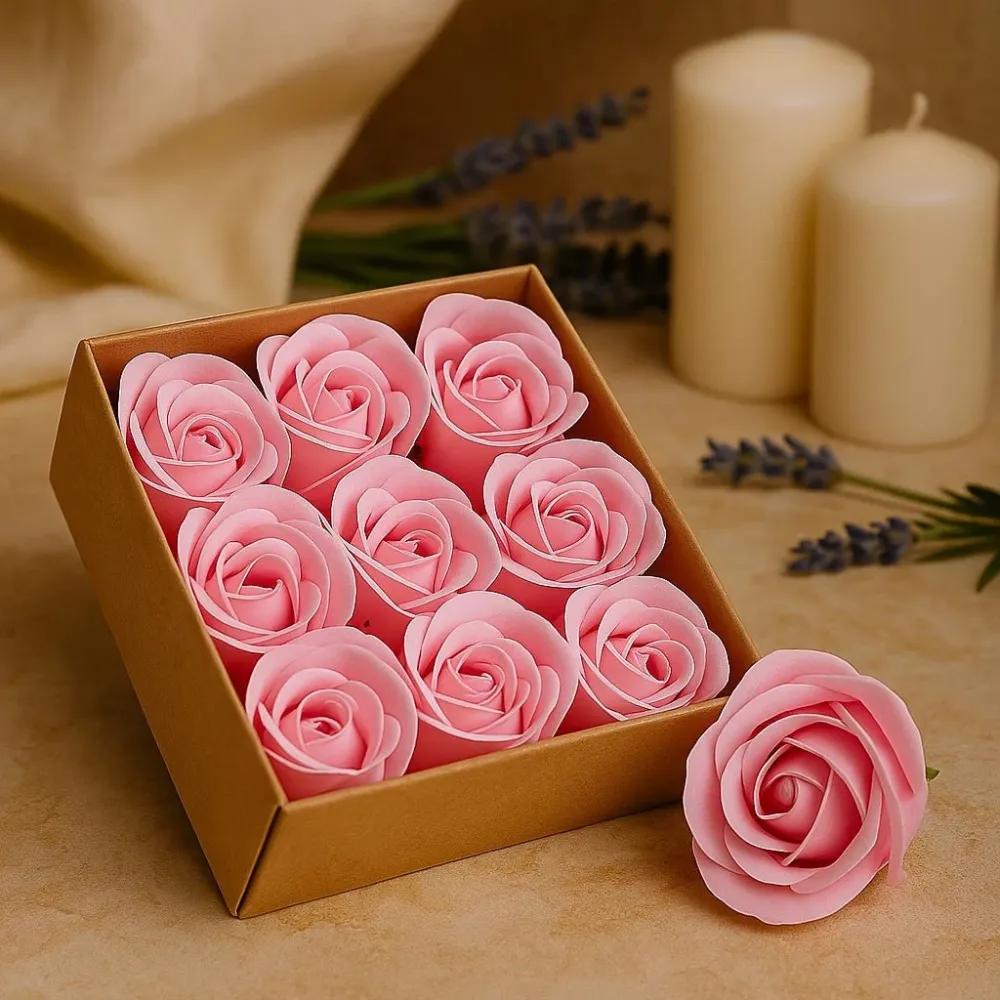 Såpeblomster Medium Rose Blush Sett med 10