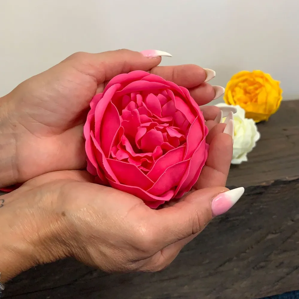 Såpeblomster Peon Rose Ekstra Stor 10 Pakke