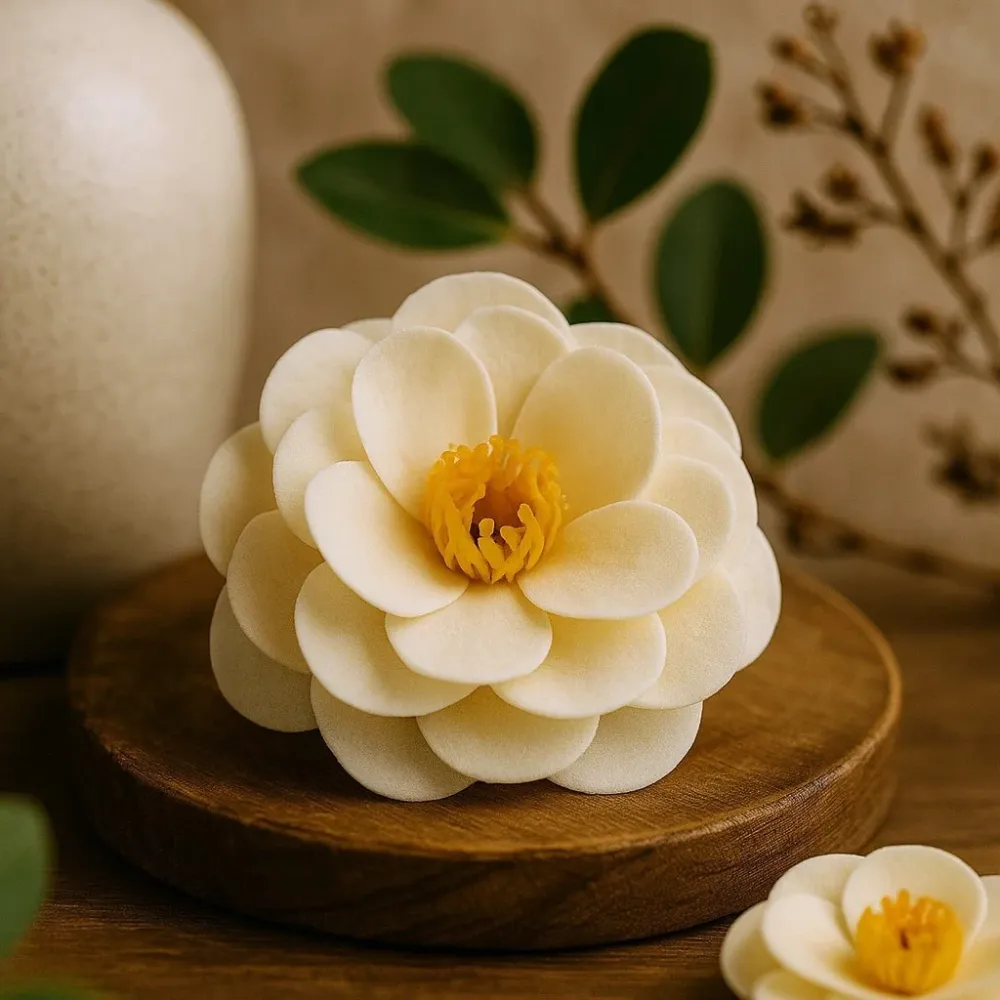 Såpeblomstsett Kamelia Krem – 10 Stykker