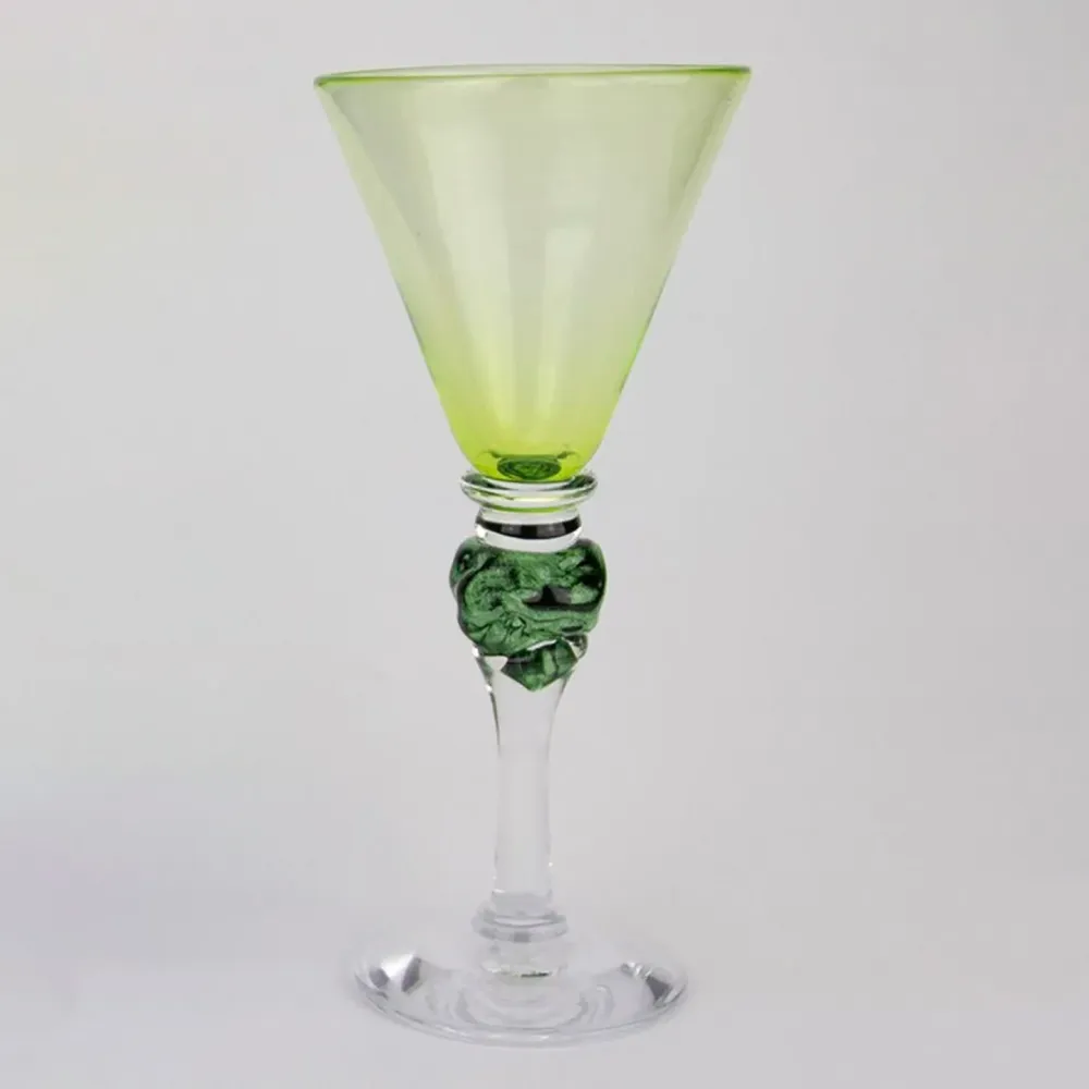 Drammeglass Gulgrønn