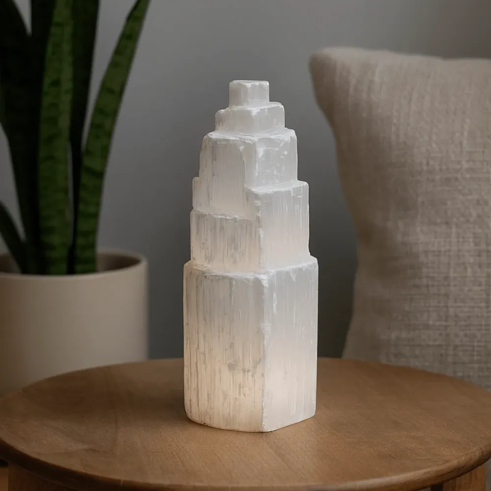 Selenitt tårnlamp 25 cm