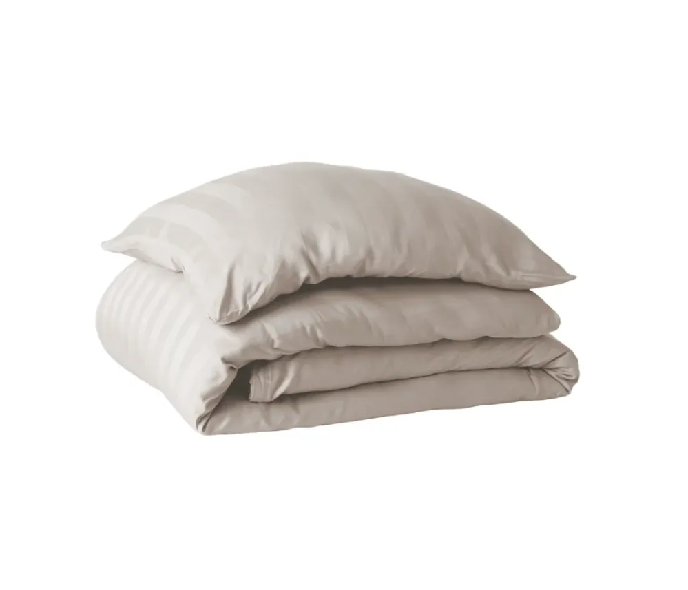 Bambus satin sengesett, beige, 140x220 - 63x60