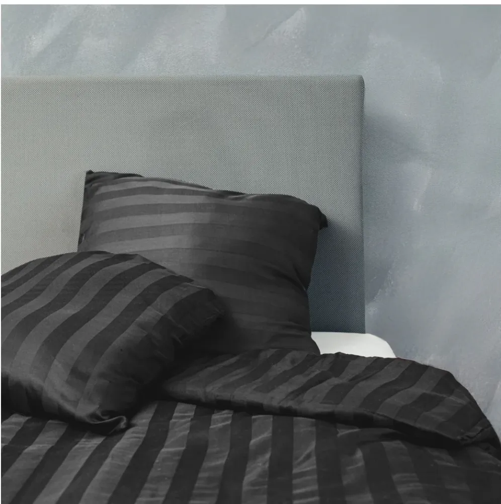 Bambus satin sengesett, koksgrå, 140x200 - 63x60