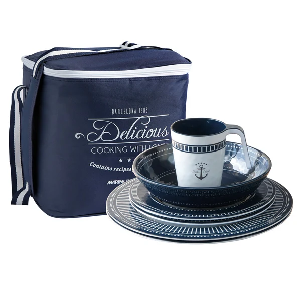 Marine Business, Sailor Soul startsett 16 deler + kurv, marineblå/hvit