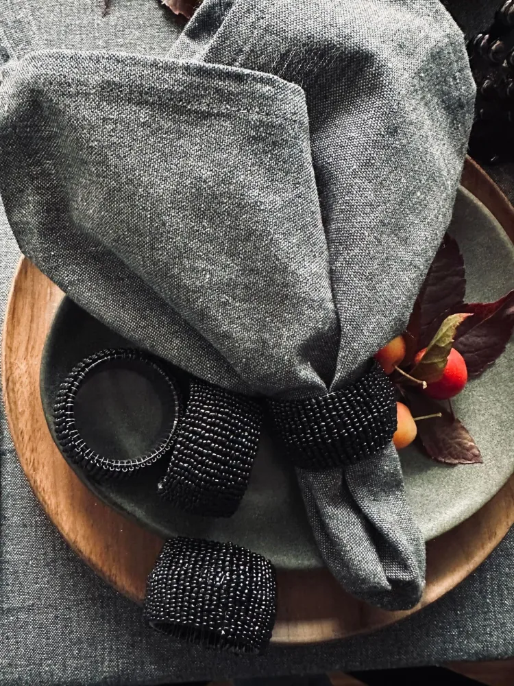 Serviettringer sett med 4 - Black
