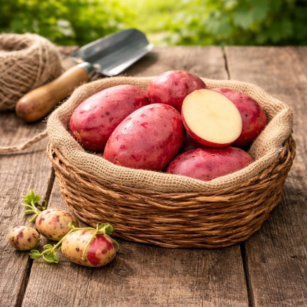 Settepotet ‘Pimpernel’ 10 stk. – Produktiv potetsort med dypt rødt skall, sertifisert