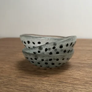 Skål - Sorte Prikker 12cm Glass