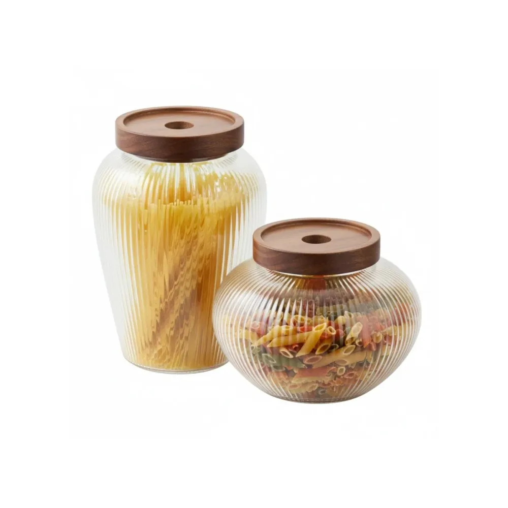 2-pk Glasskåler med lokk