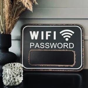 WIFI Skilt med kritt - Svart
