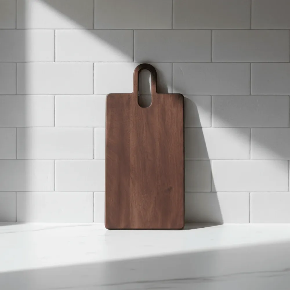 Skjærefjøl mørk brun mangotre 56 x 25 cm