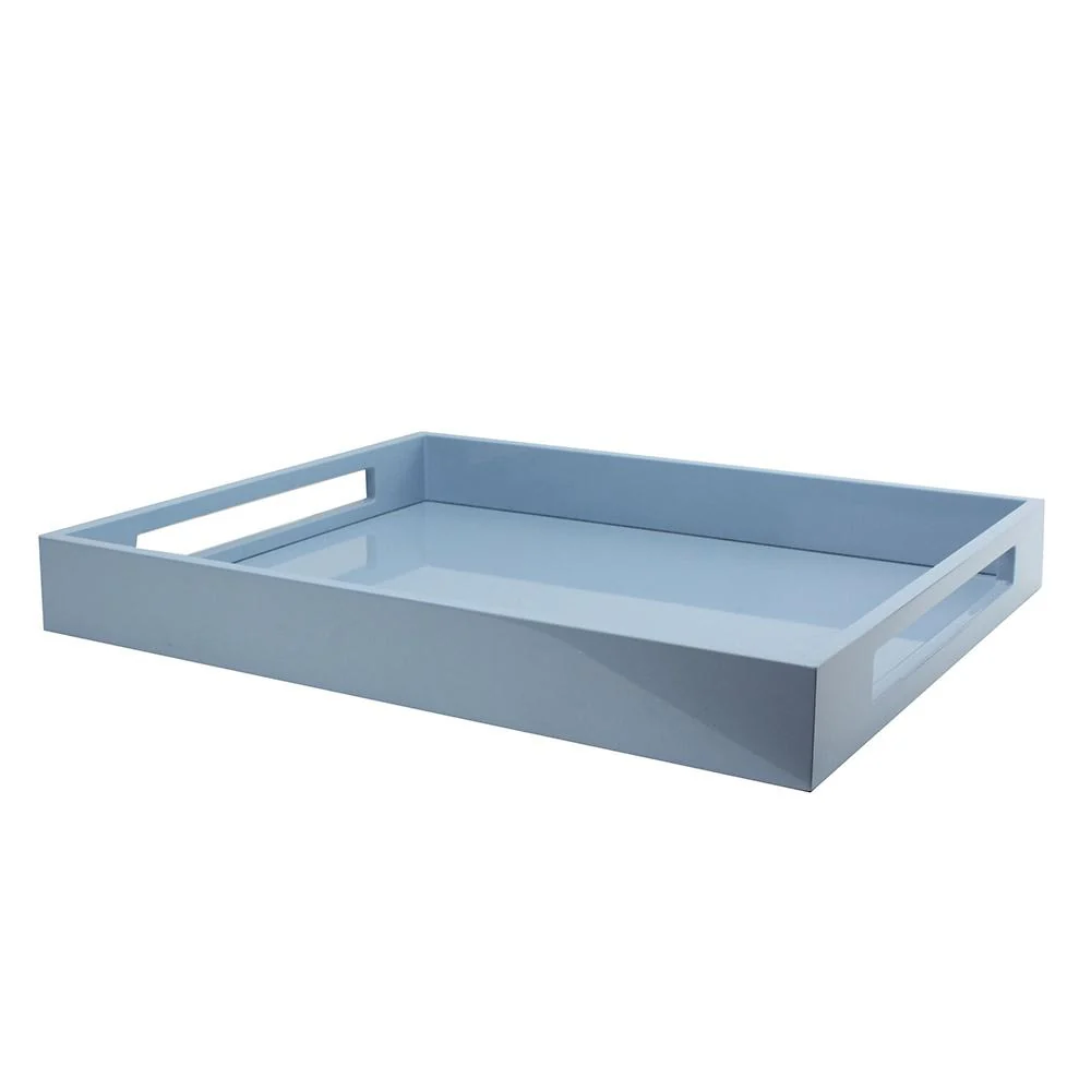 Blek denimblå mellomlakkert serveringsbrett
