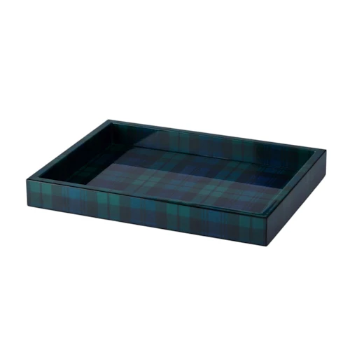Svart klokke Tartan lite brett