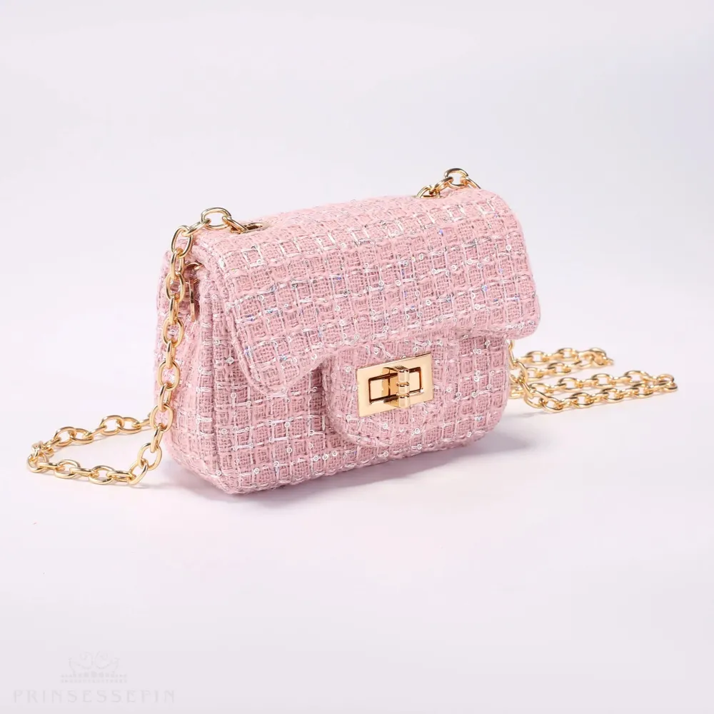 Prinsessefin Isadora Rutete Veske – Plaid Sequin Quartz (Small)