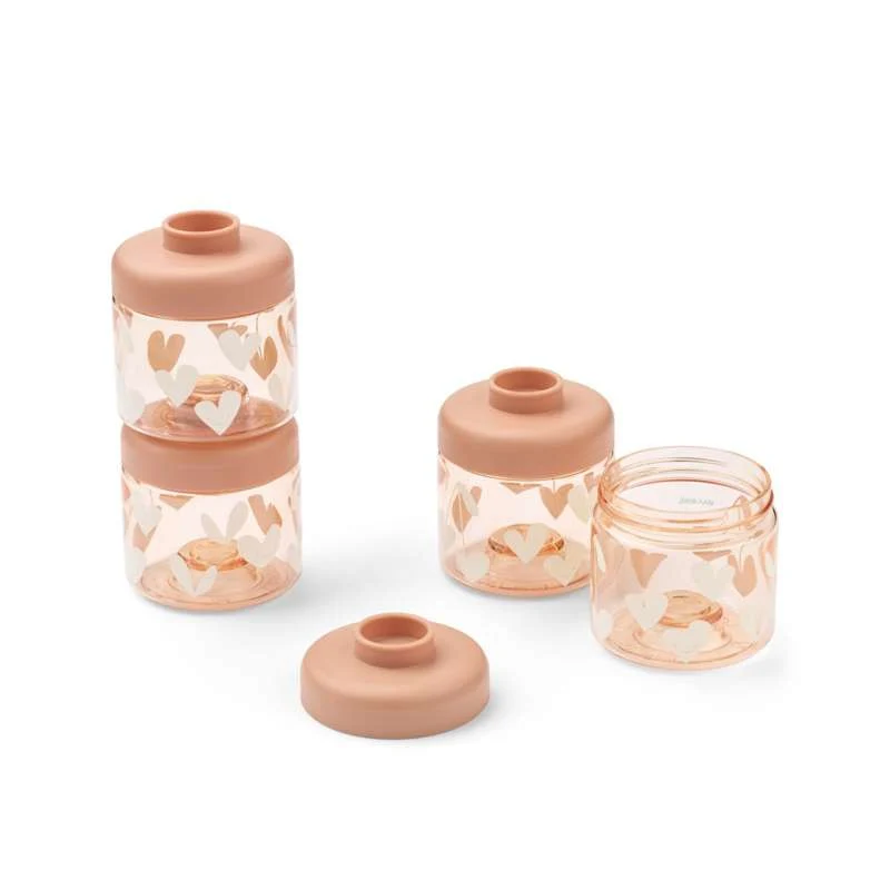 Liewood Dominique Små Matbokser - Tritan - 4-pak - 100 ml - Sweethearts/Pale Tuscany