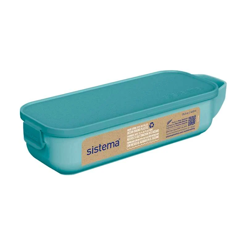 Sistema Ocean Bound Snackboks - Snack og Skyv - 430ml - Teal Stone