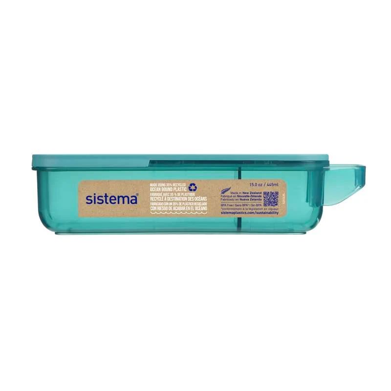 Sistema Ocean Bound Snackboks - Snack og Skyv - 430ml - Teal Stone