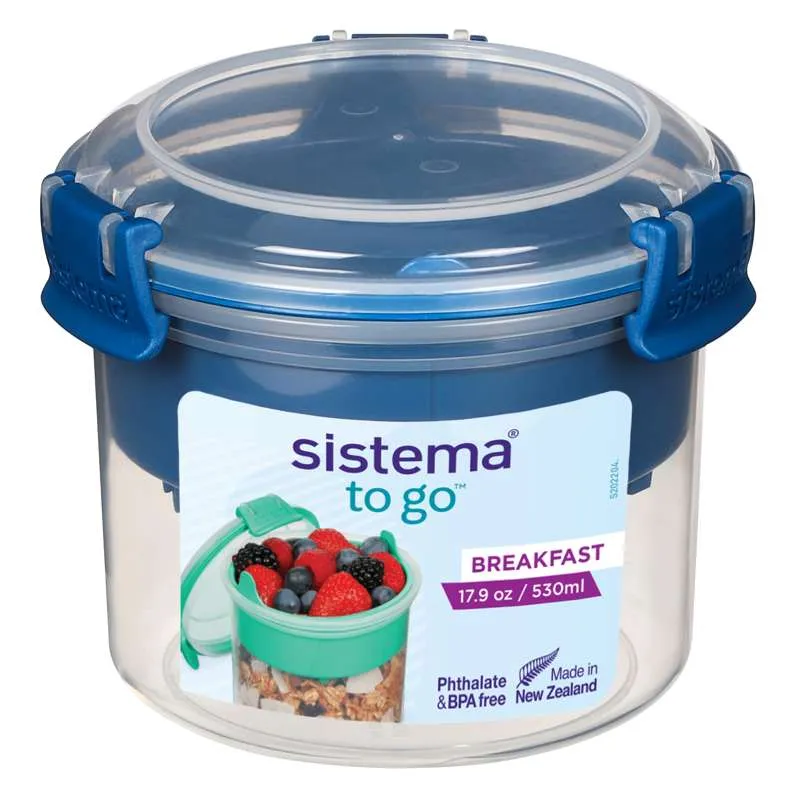 Sistema Snackboks - Frokost på farten - 530ml - Havblå