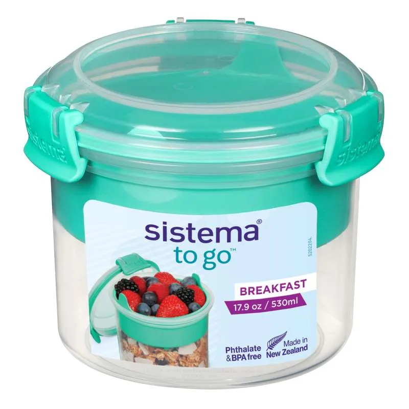 Sistema Snackboks - Frokost på farten - 530ml - Mintgrønn