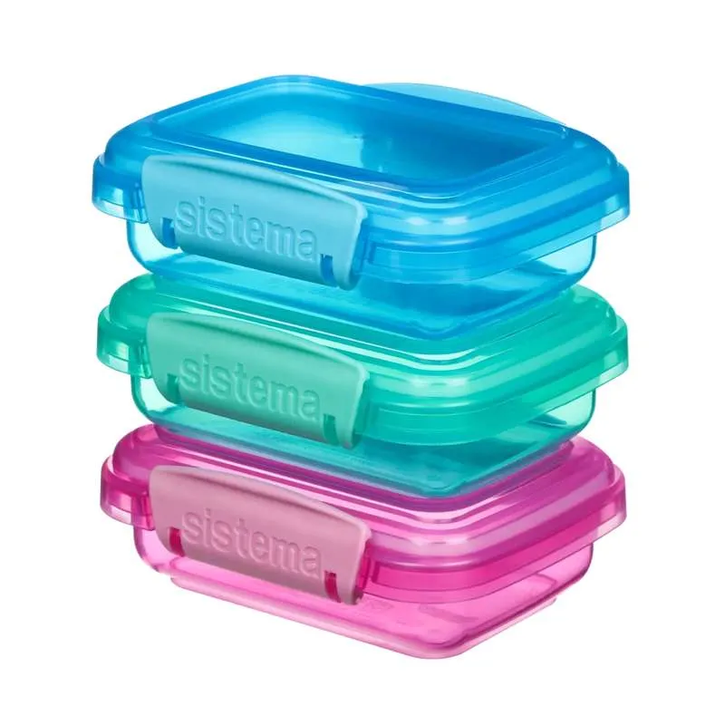 Sistema Snackboks - Lunsjpakker - 3-Pak - 200ml - Ass. Farger