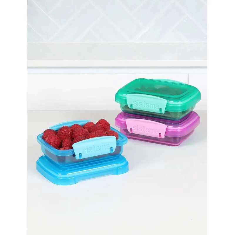 Sistema Snackboks - Lunsjpakker - 3-Pak - 200ml - Ass. Farger
