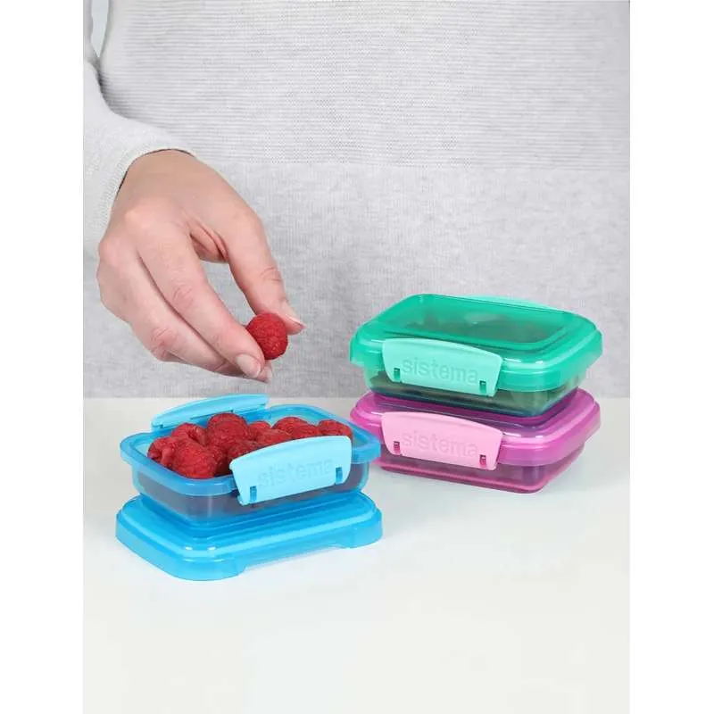 Sistema Snackboks - Lunsjpakker - 3-Pak - 200ml - Ass. Farger