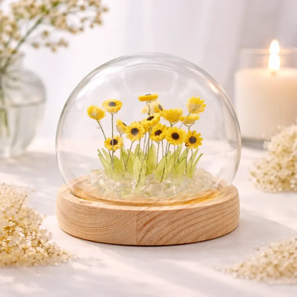 Floral Glow hagedome – 20 solsikker – LED USB