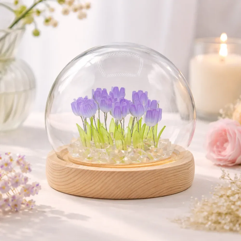 Floral Glow hagedome – 20 tulipaner – LED USB