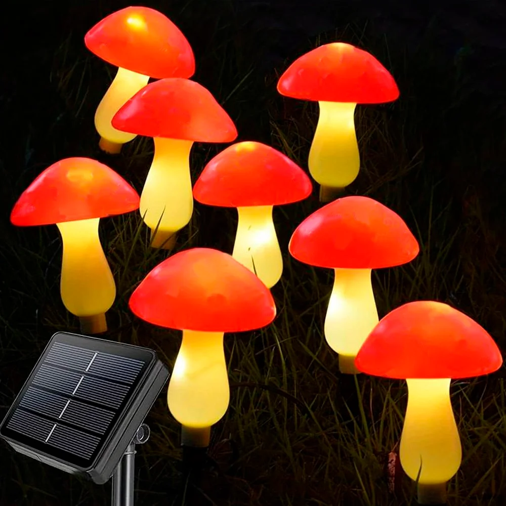 Solcellelampe, LED – 3 stk. – sopp