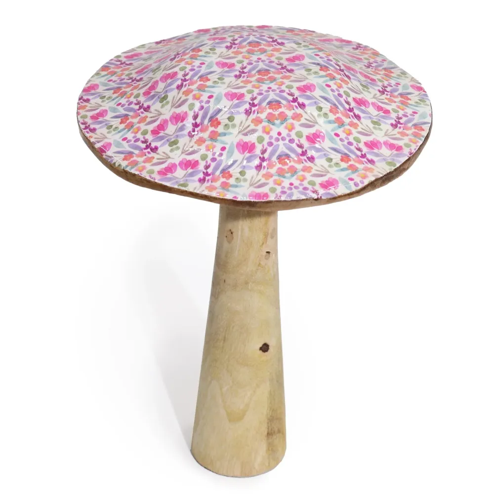 Tre-sopp dekor stor blomster 20x15cm