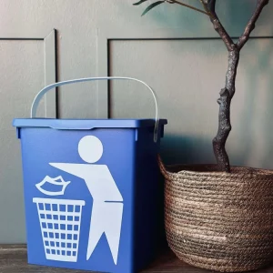 BIO bøtte med lokk 12 liter - BLÅ