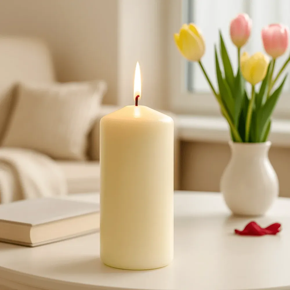 Søylelys Elfenben 60x150mm 48-timers brennetid
