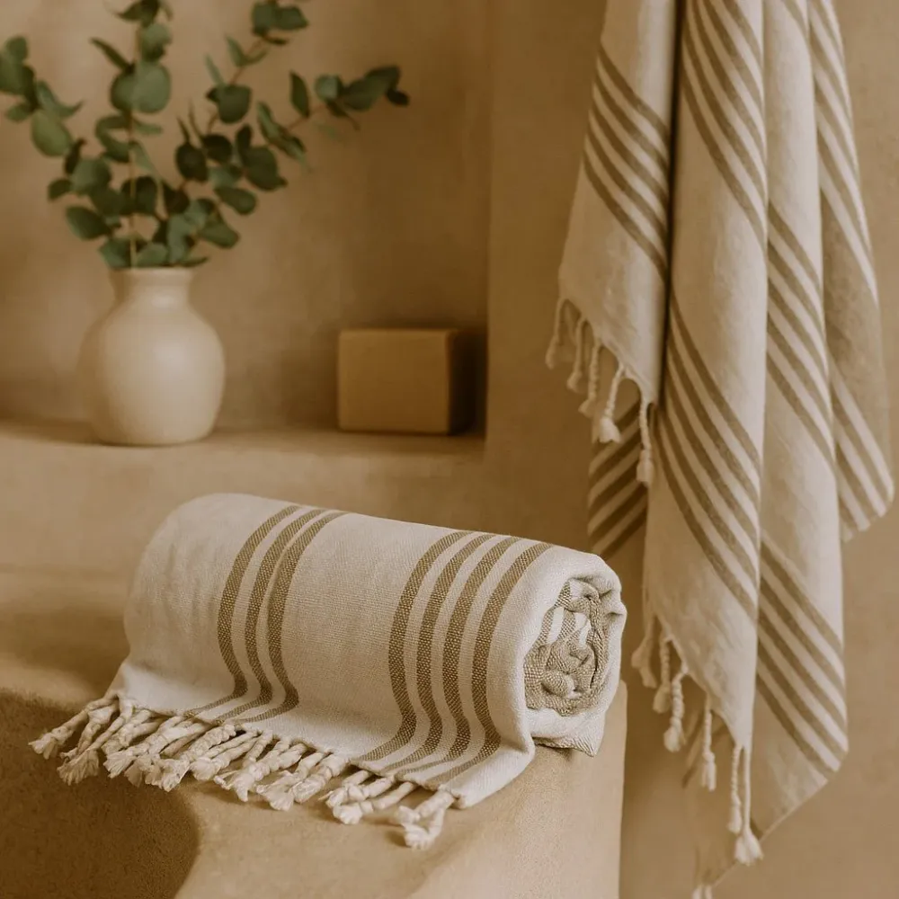 Spa-håndkle – Sand 90x170cm